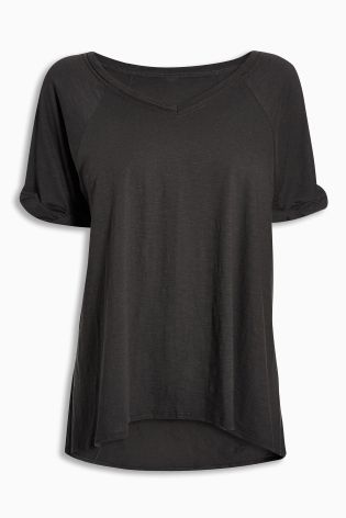 Short Sleeve Deep V-Neck T-Shirt
